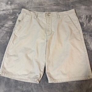 Vans Mens Chino Shorts Size 38 Stone Beige Cotton Skater Casual Flat Front 4905